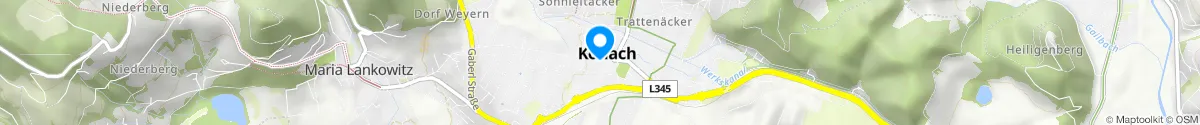 Kartendarstellung des Standorts für Apotheke Zum heiligen Schutzengel in 8580 Köflach